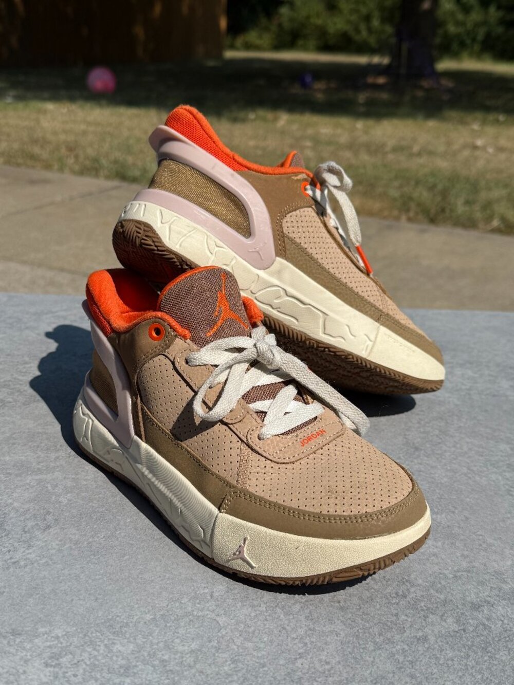Jordan Day 1 EasyOn Kids 4.5Y Brown Orange Y2K Retro Streetwear Sneakers GS 4177